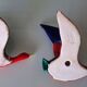 Pair of glazed ceramic wall ducks