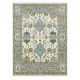 Contemporary Handmade Wool Area Rug, Ivory and Blue Floral Design Carpet for Living Room