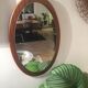 Mirror Scandinavian teak oval 36x57cm