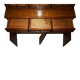 Vintage walnut burr buffet with glass and lighting, Art Deco style.