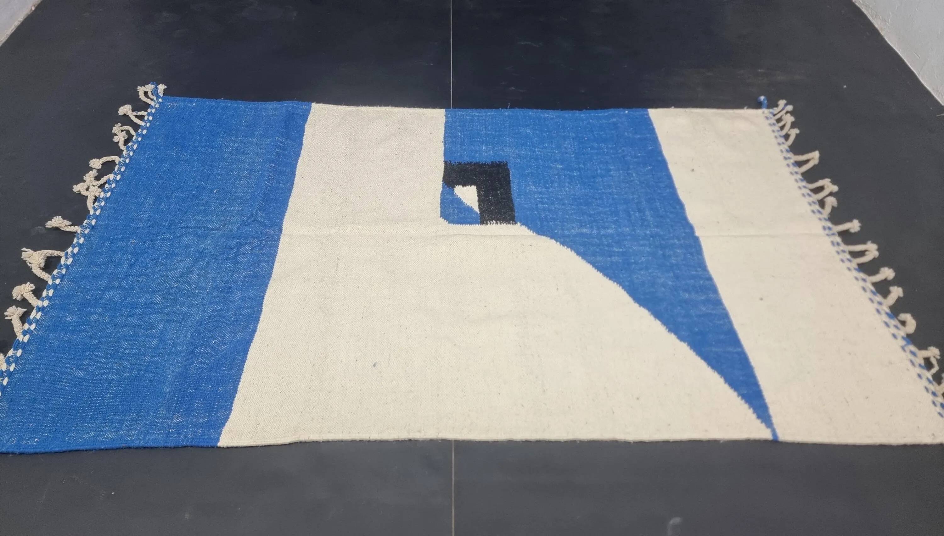 Berber carpet natural wool Morocco 3 x 2 m