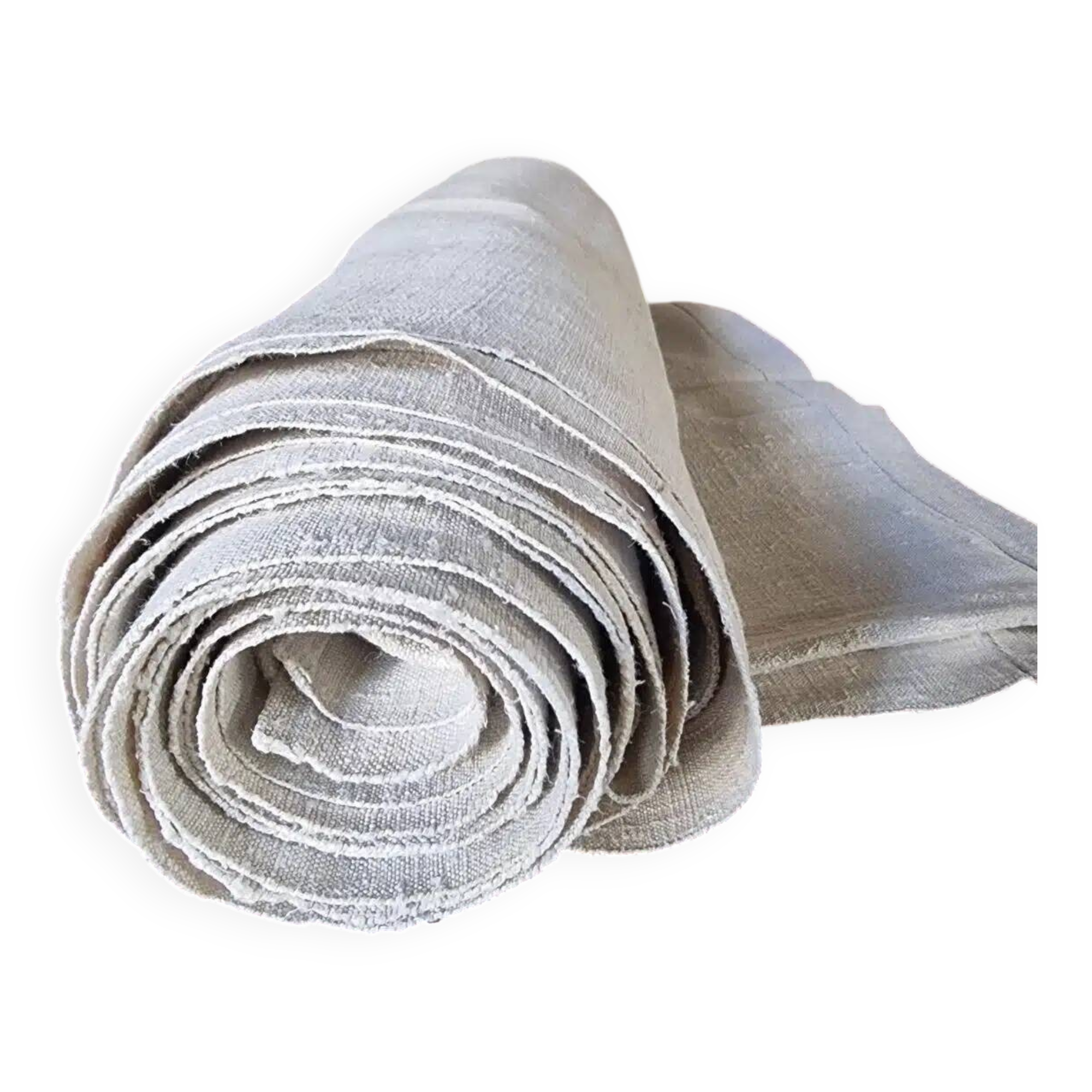 Antique French linen sheet – 19th century hand-woven hemp fabric (250×200 cm)