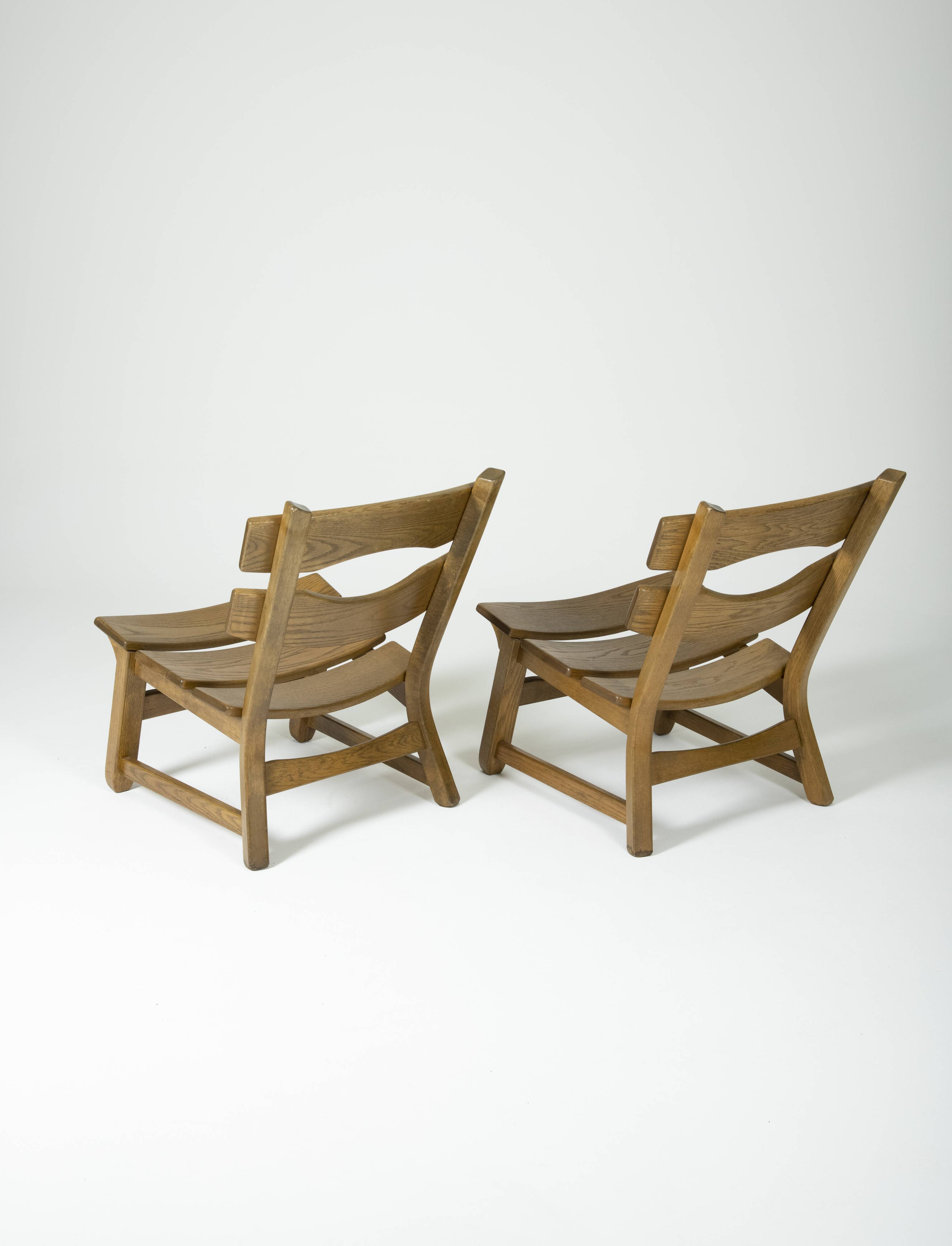 Pair of brutalist oak chairs by Dittmann & Co for Awa Radbound, 1960s