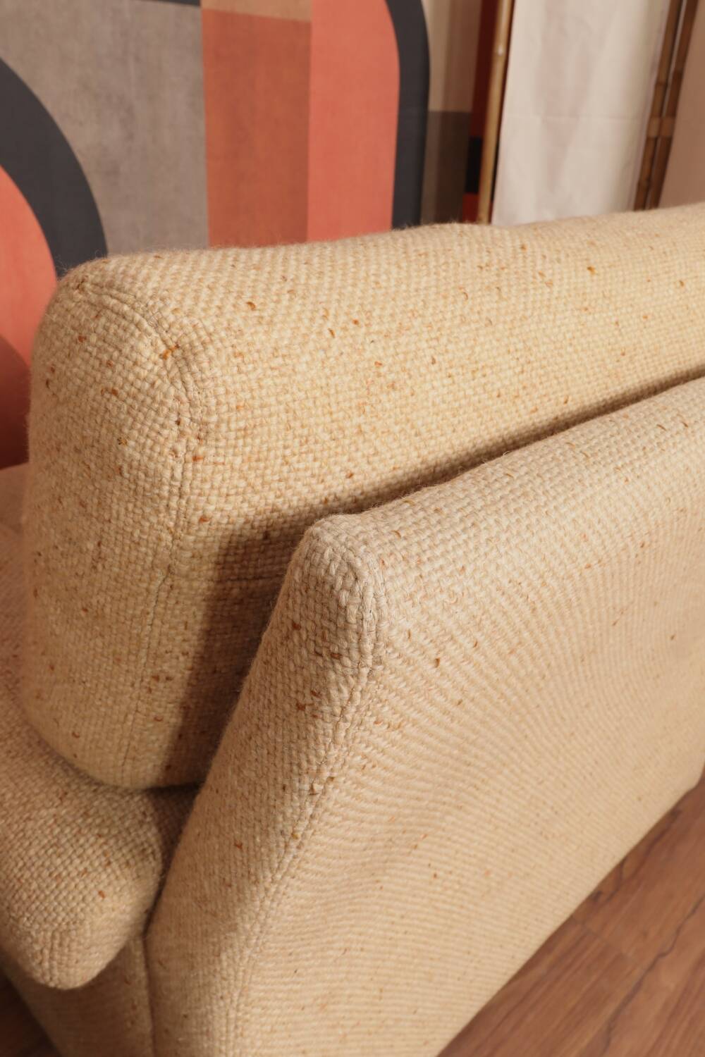 Danish Set of Armchairs Soft Cuschion Comfortable Wool Upholstery