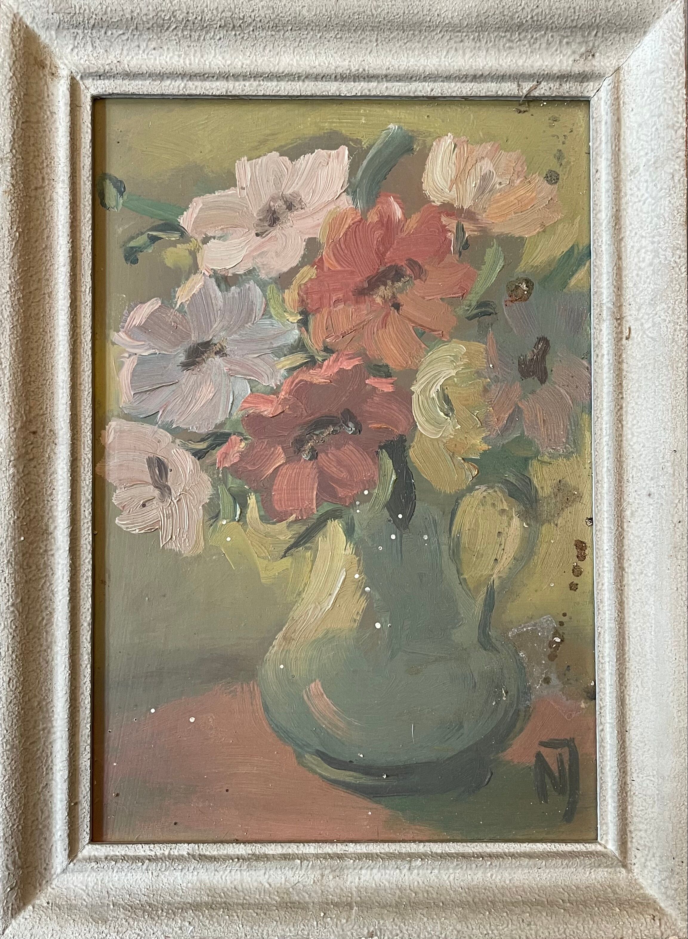 Painting old still life with flowers Still Life XXth
