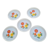 5 Arcopal plates flower decoration