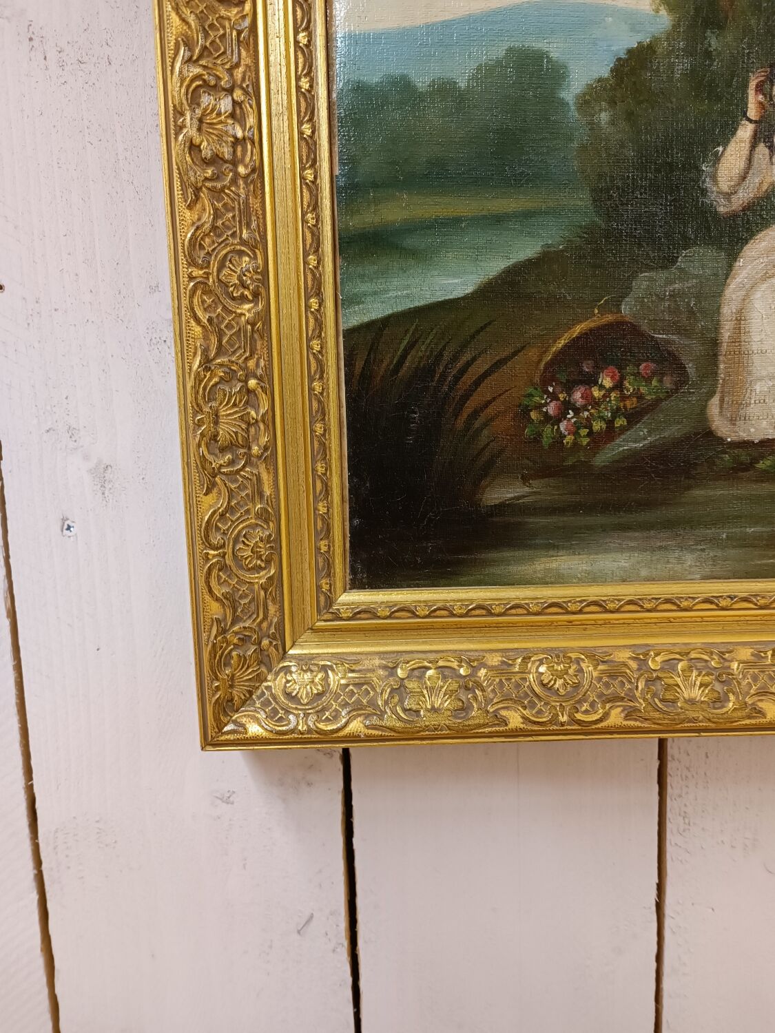 Classic painting: young women with apples