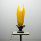 Lampe de table torche enflammée Georgia Jacob Athena en résine sculptée et tissu 70