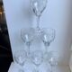 Set of 6 crystal wine glasses engraved 50-60s
