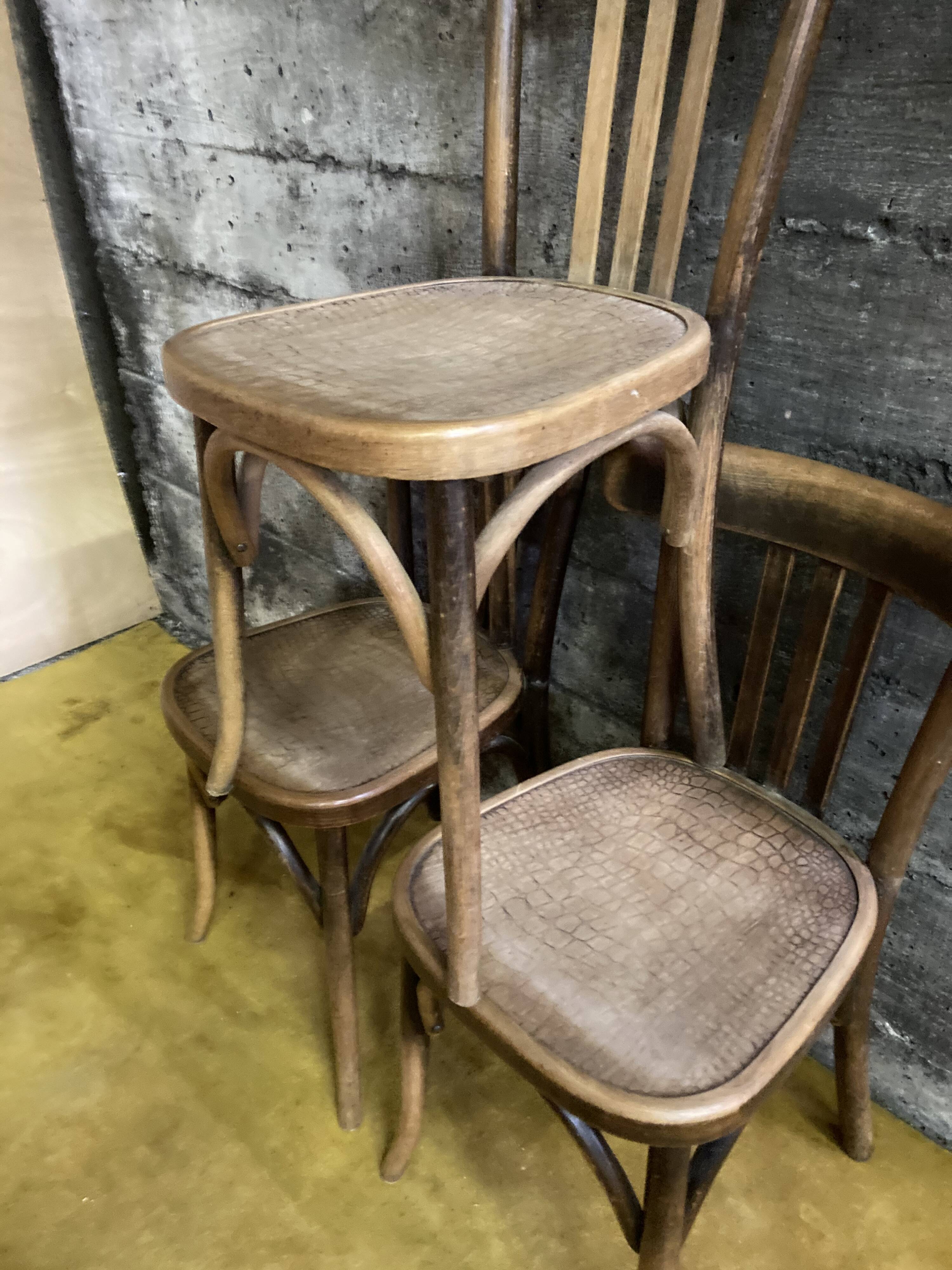 3 chairs bistro Fishel early 20th.