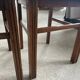 Pair of carved wooden chairs with pink velvet seat ART DECO