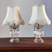 Pair of glass lamps with tassels