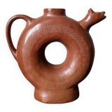 Handmade terracotta vase pottery Mexico