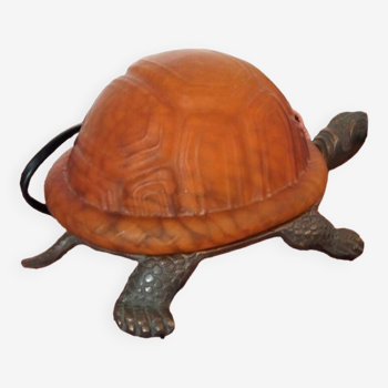 Glass paste turtle lamp