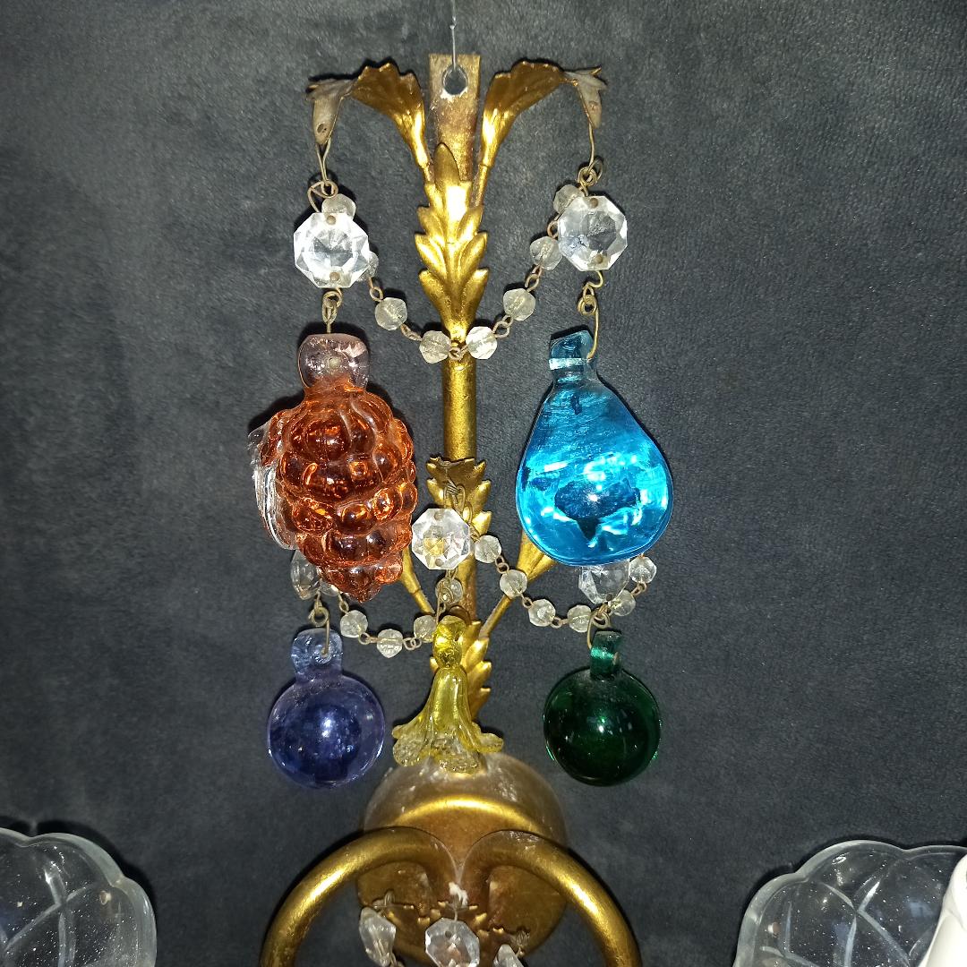 Set wall lamps of murano decor fruit cluster