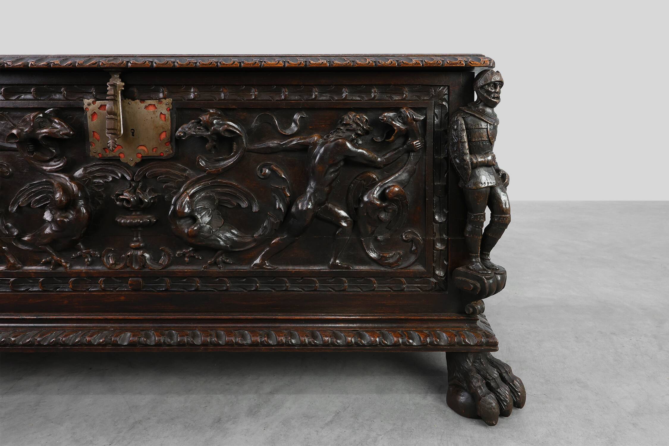 French Neo‑Renaissance Oak Blanket Chest, 19th Century
