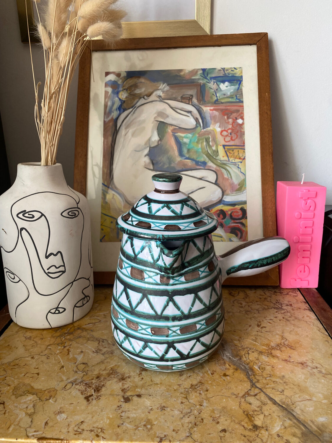 Vallauris vintage ceramic chocolatier signed Robert Picault