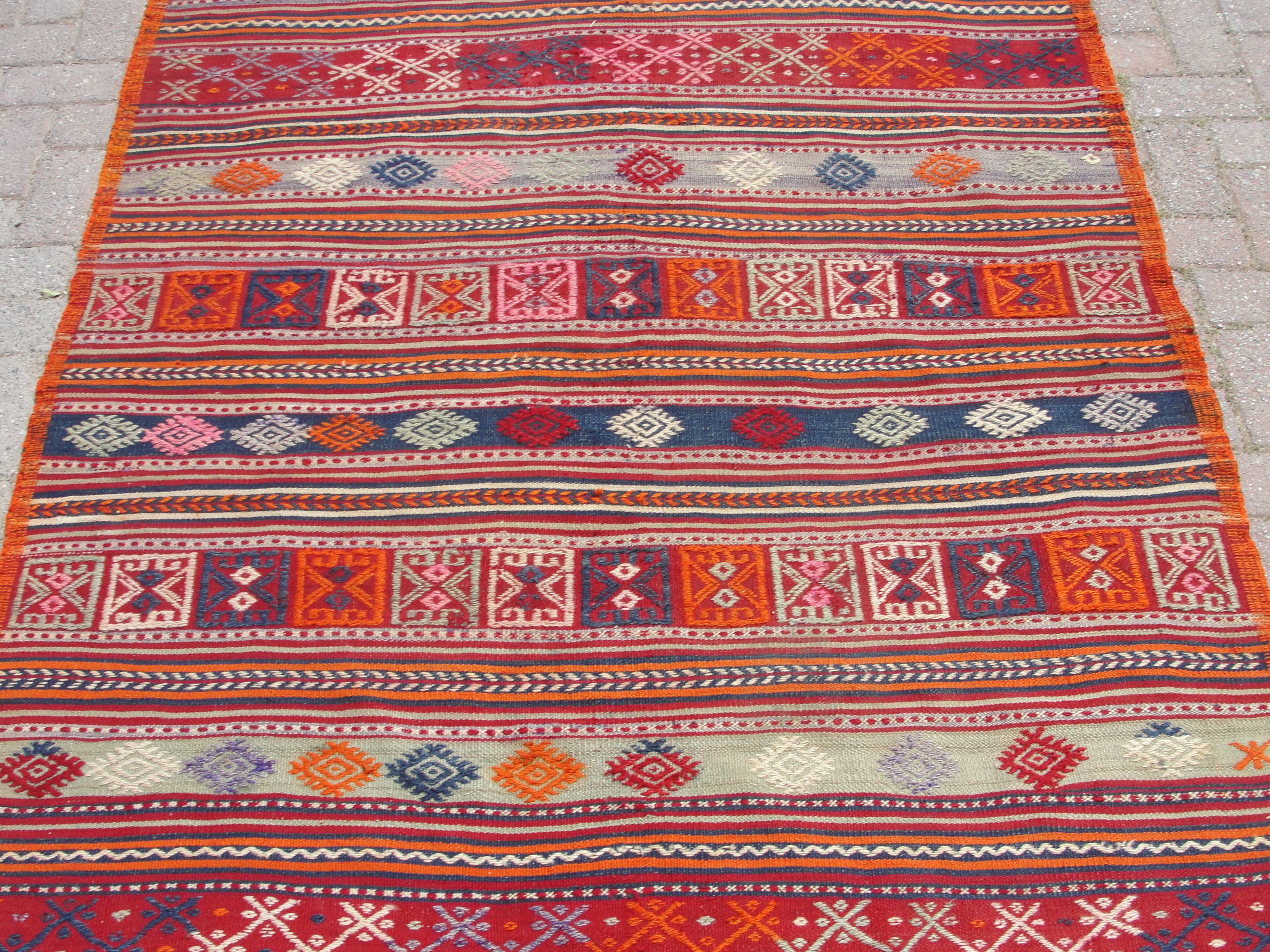 Turkish Kilim rug, vintage area rugs