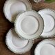 Set of 6 vintage dessert plates in Limoges porcelain.