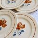 6 vintage flat plates from Sarreguemines - Rose pattern