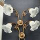 Paire d'appliques murales grandes doubles Art-Déco tulipes vintage France