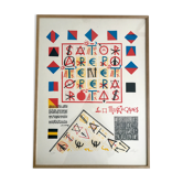 Original silkscreen print signed by Jacques Villeglé, Les Carrés Magiques, 2003