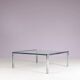 1960s coffee table with chrome frame and glass top by Hank Kwint for Metaform Netherlands