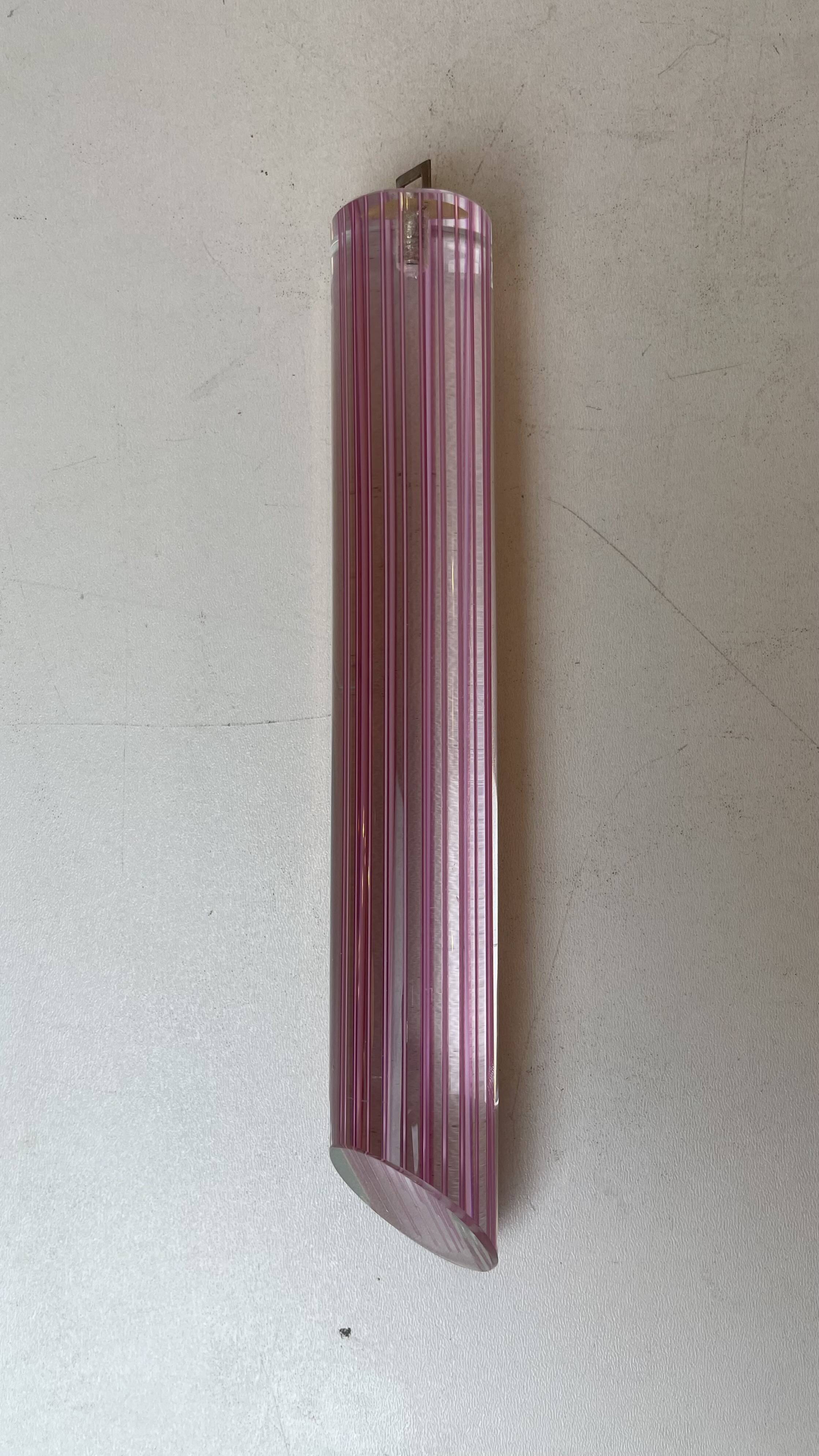 Lampe de plafond striée Murano, années 1980