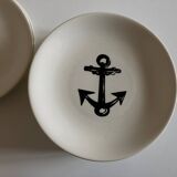Set of 8 plates by Gien for Atelier Primavera 1960 Anchor