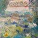 Old painting, landscape, summer garden, 70s/80s