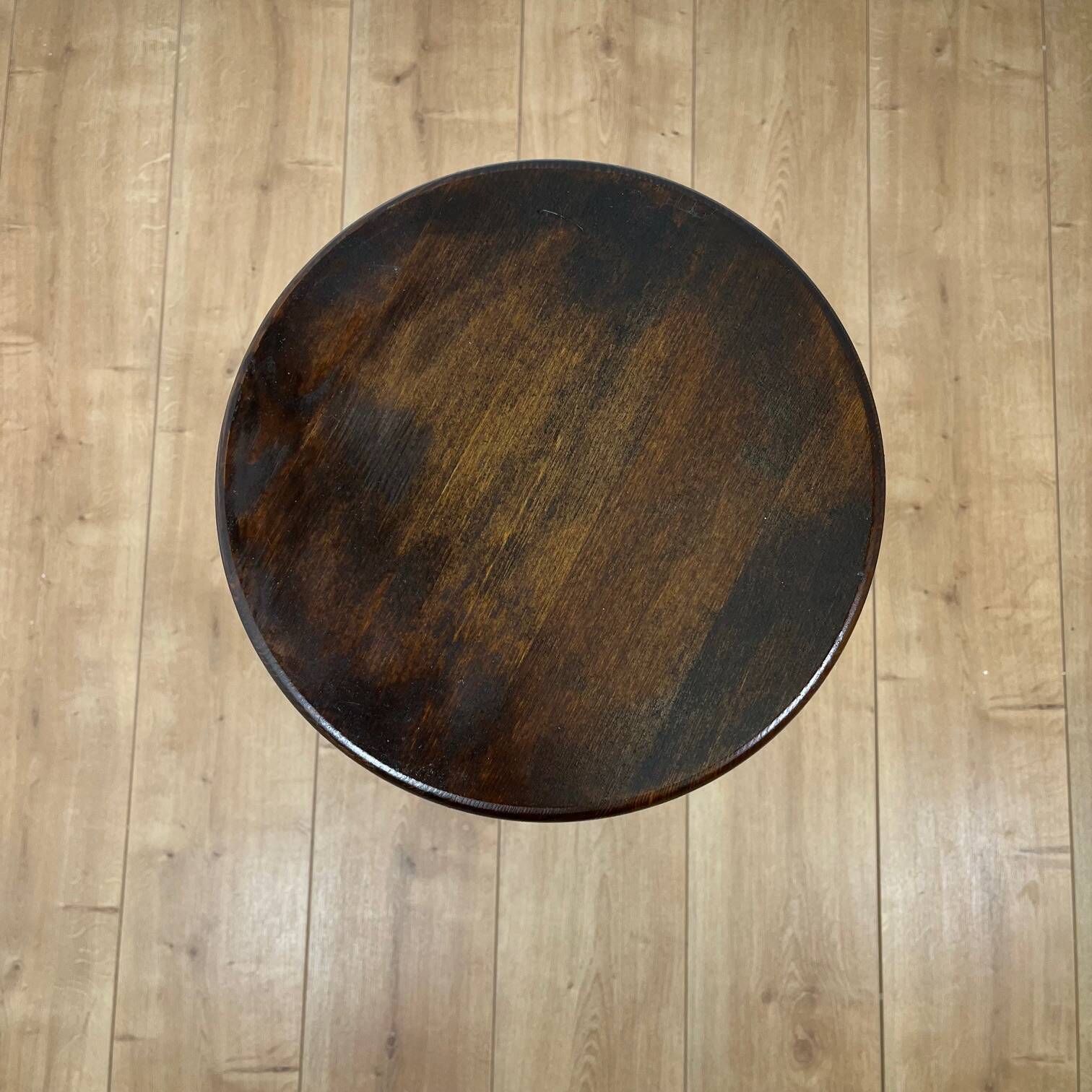 Brutalist bar stool in stained oak