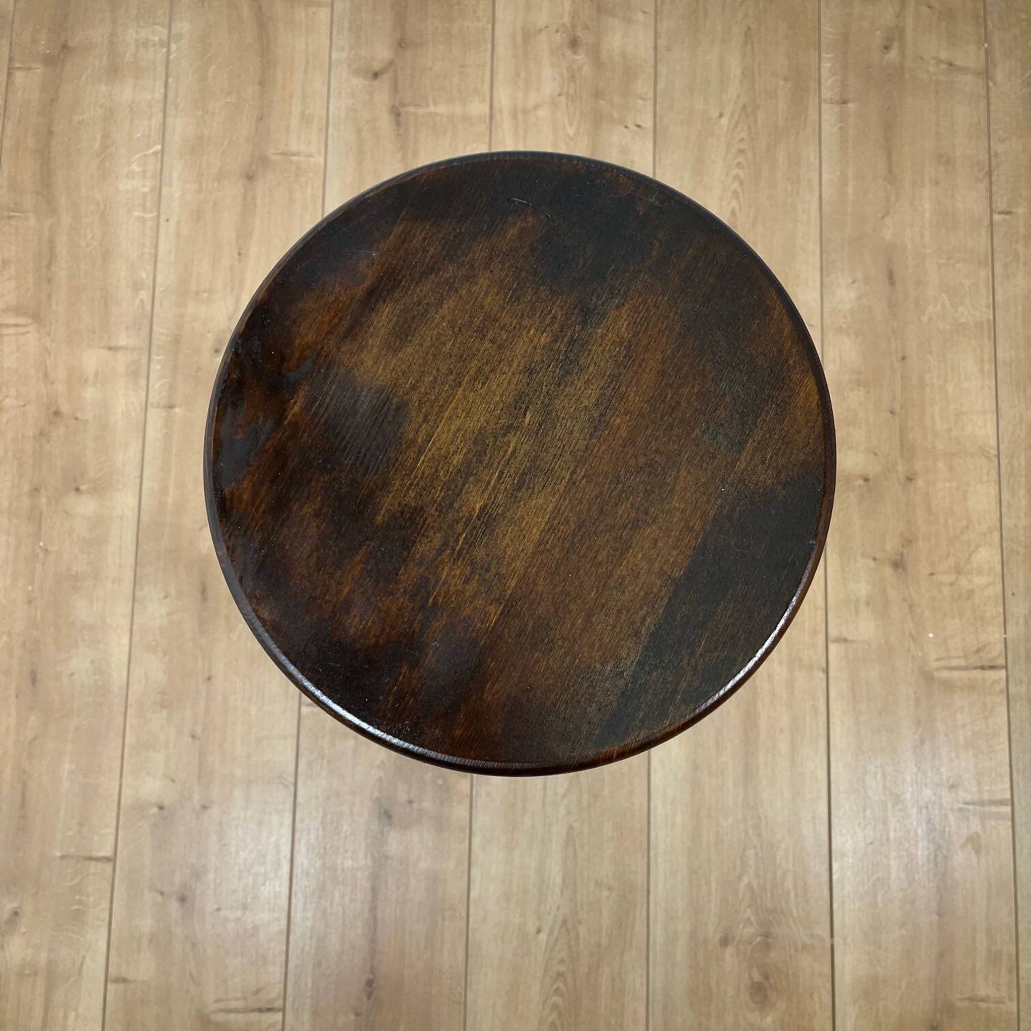 Brutalist bar stool in stained oak