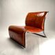 Set of Chromed Metal and Leather Armchairs by Vittorio Introini for Saporiti, 1965