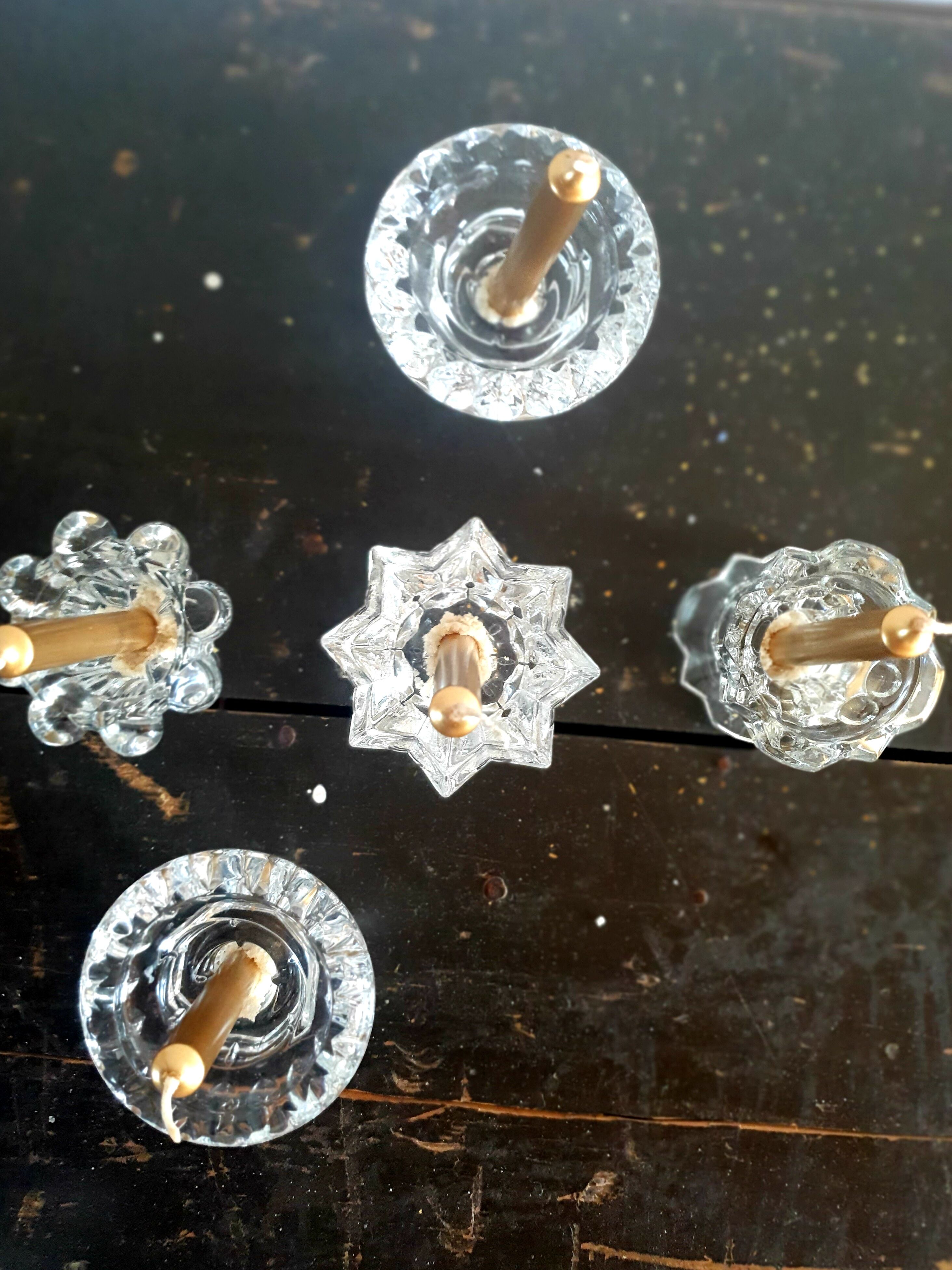 Glass candle holders