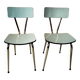 Paire de chaises en formica bleu