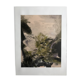 ZAO Wou-Ki, Sans titre, 1971 (Agerup 211). Lithographie originale pour XXe siècle