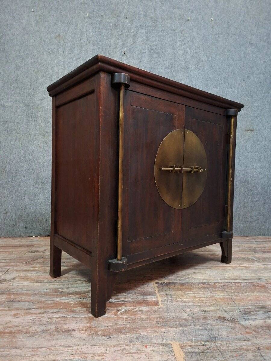 Buffet / antique Chinese wooden cabinet with brass fittings.