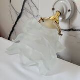 Glass and porcelain flower wall lamp
