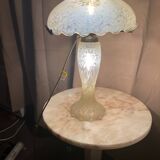 Yellow glass mushroom lamp