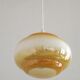 French vintage amber & white pearlized glass hanging ceiling light 4479