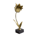 Golden metal flower lamp