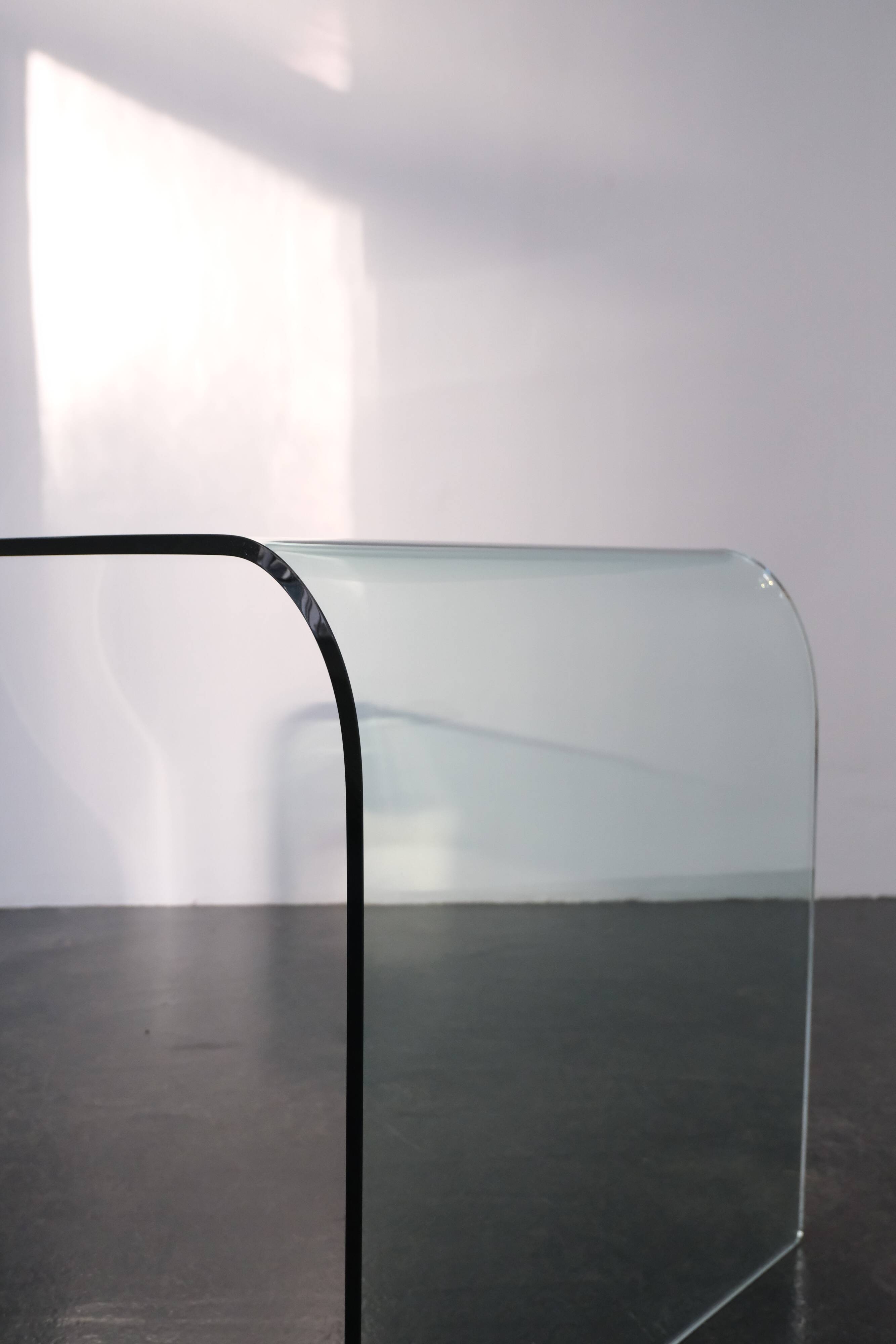 Glass writing desk by Fiam