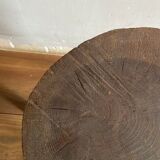 Brutalist stool brown tripod