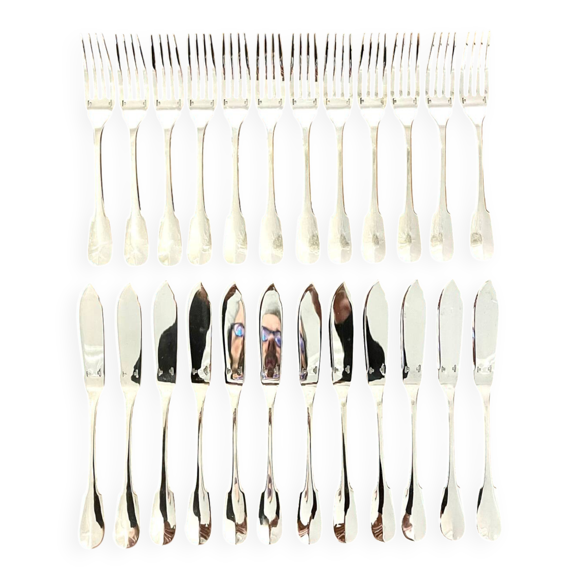 Christofle Cluny, 12 fish place settings, brand new condition
