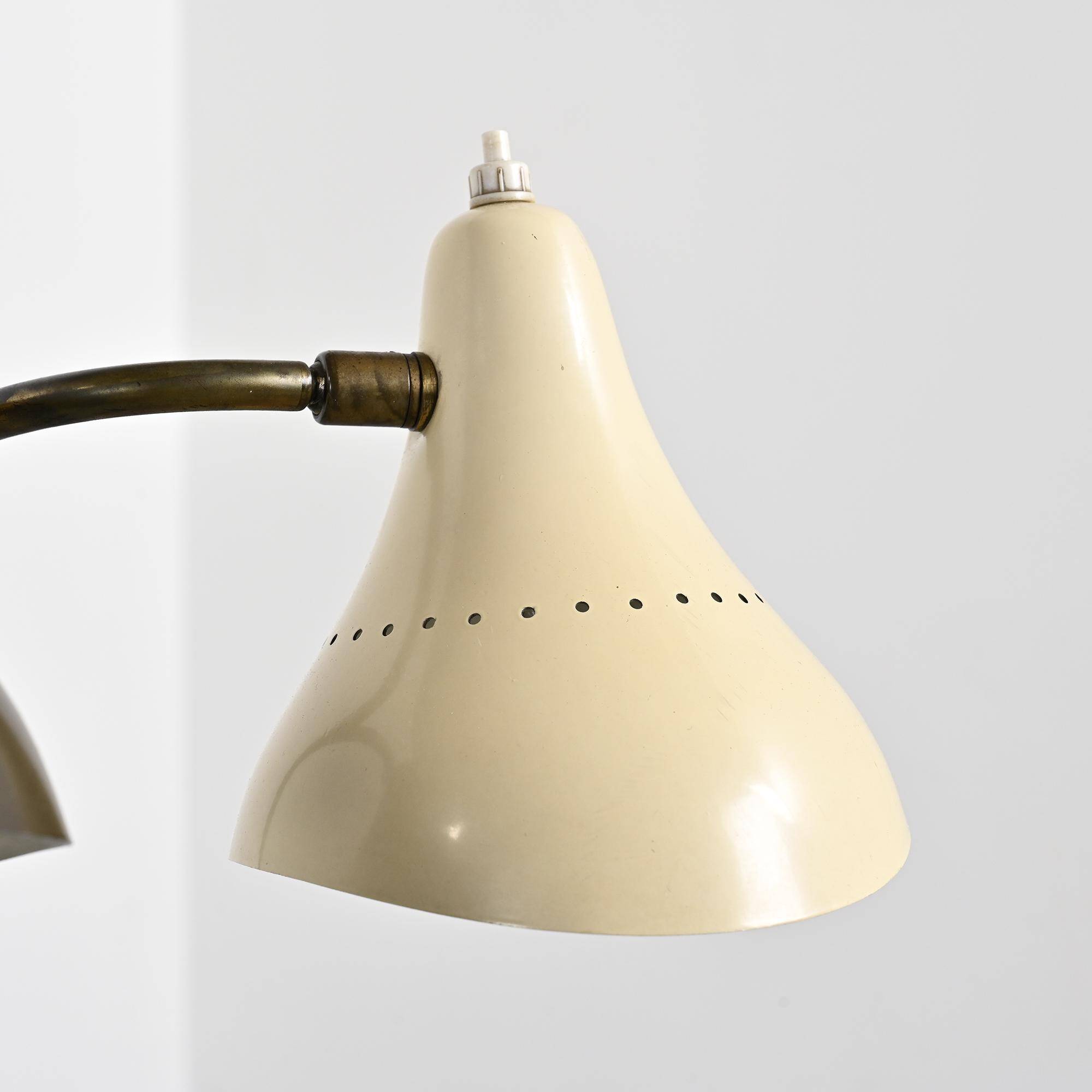 Double-arm adjustable reading floor lamp by J.J.M. Hoogervorst, Anvia, circa 1950.