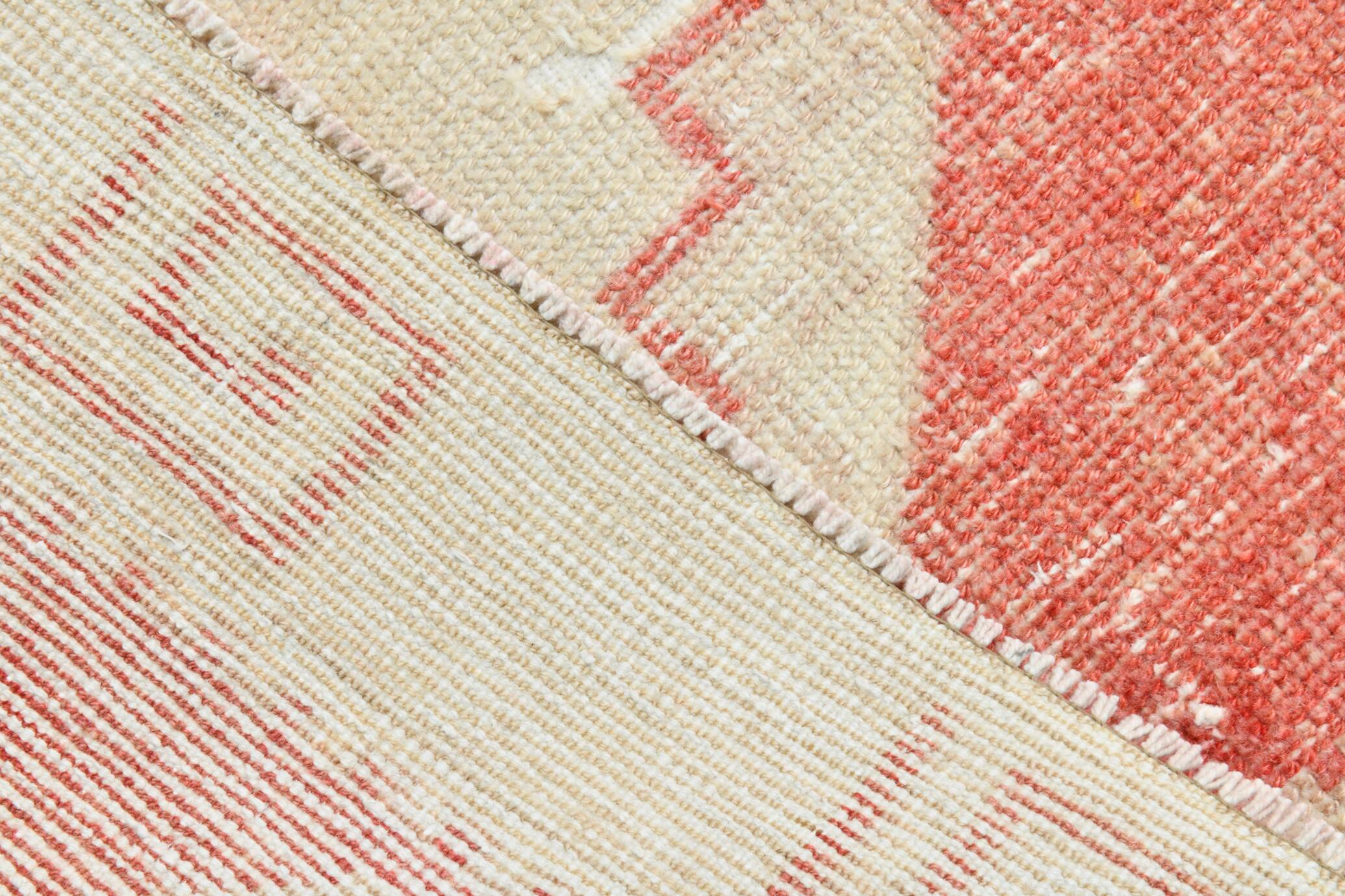 Turkish Classic Red & Cream Vintage Runner Rug, 77x379Cm