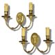 Pair of wall sconces with female masks in Louis XVI style - gilded bronze