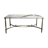 Table basse métal et verre fumé