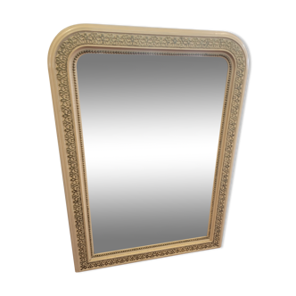 Louis Philippe style mirror gilded and beige