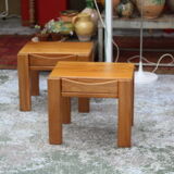 Pair of brutalist bedside tables